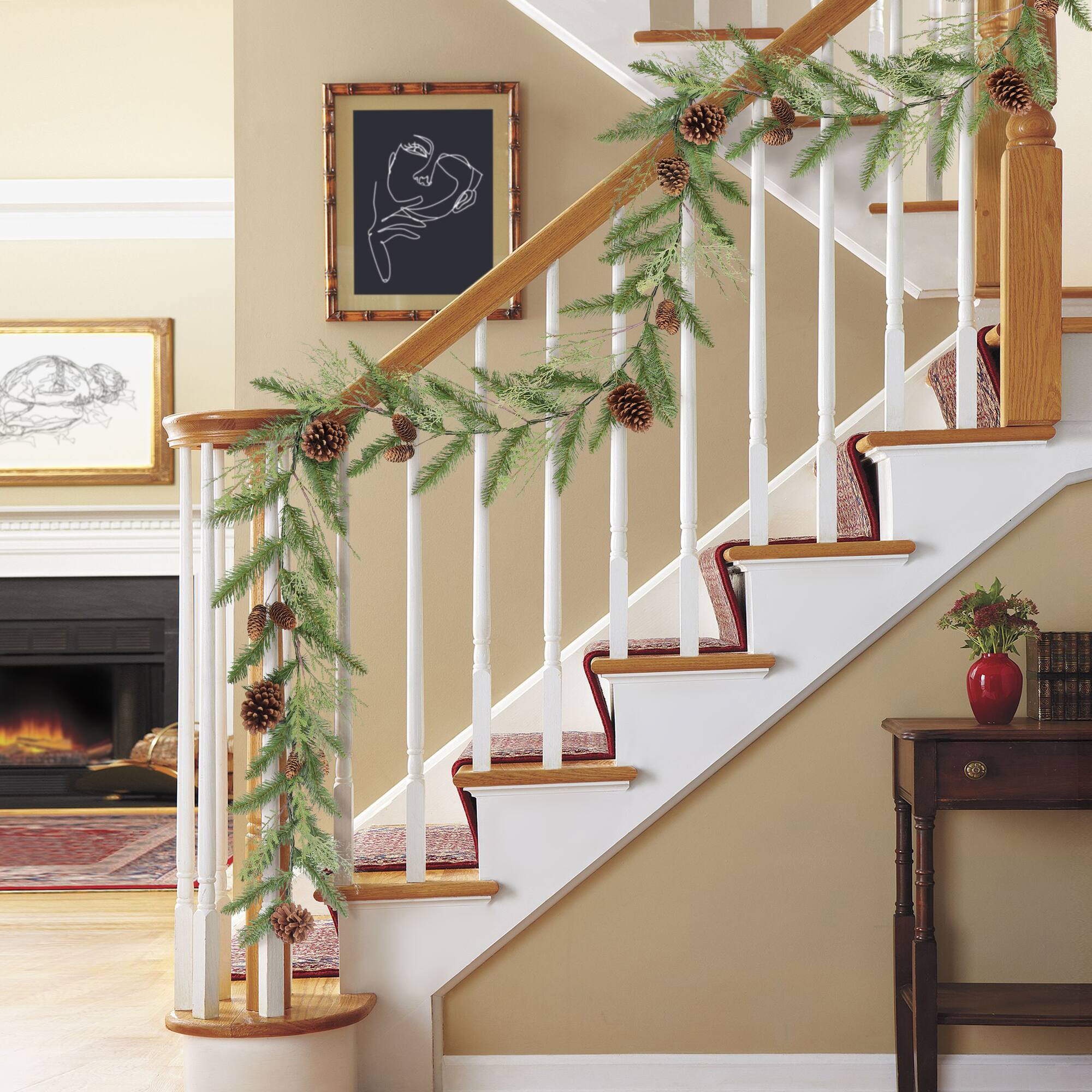 6 Pack: 9ft. Green Cypress Spring Garland with Pinecones